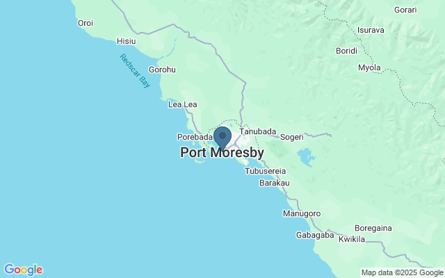 Kaart met locatie Nationale botanische tuin Port Moresby